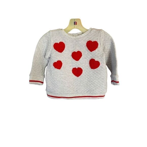 Little me, girls, red heart gray, long sleeve sweatshirt, size 4 - Picture 1 of 3